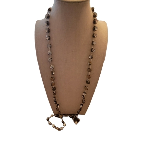 J Crew Long Rhinestone Necklace - Picture 1 of 9